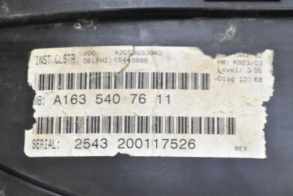 фото №9, Лічильник прилади автоматична коробка передач eu a1635407611 mercedes ml w163 4.0 cdi 250 km lift