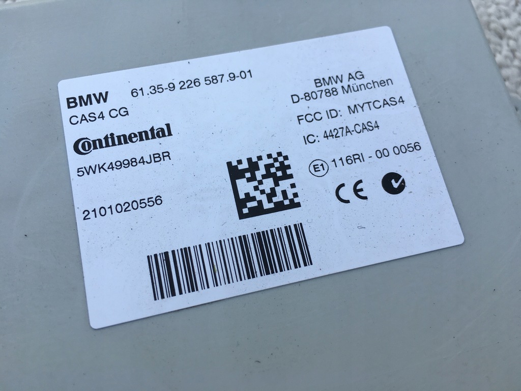 фото №12, Блок керування двигуна cas4 ключ n57d30 n57 3.0d bmw