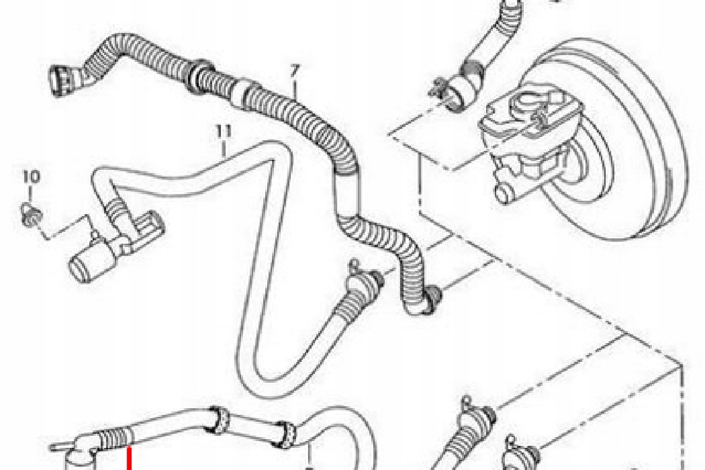 фото №10, Audi tt 8j wąż усилителя тормозов 1k0612041gm 2.0 бензин новый оригинальный