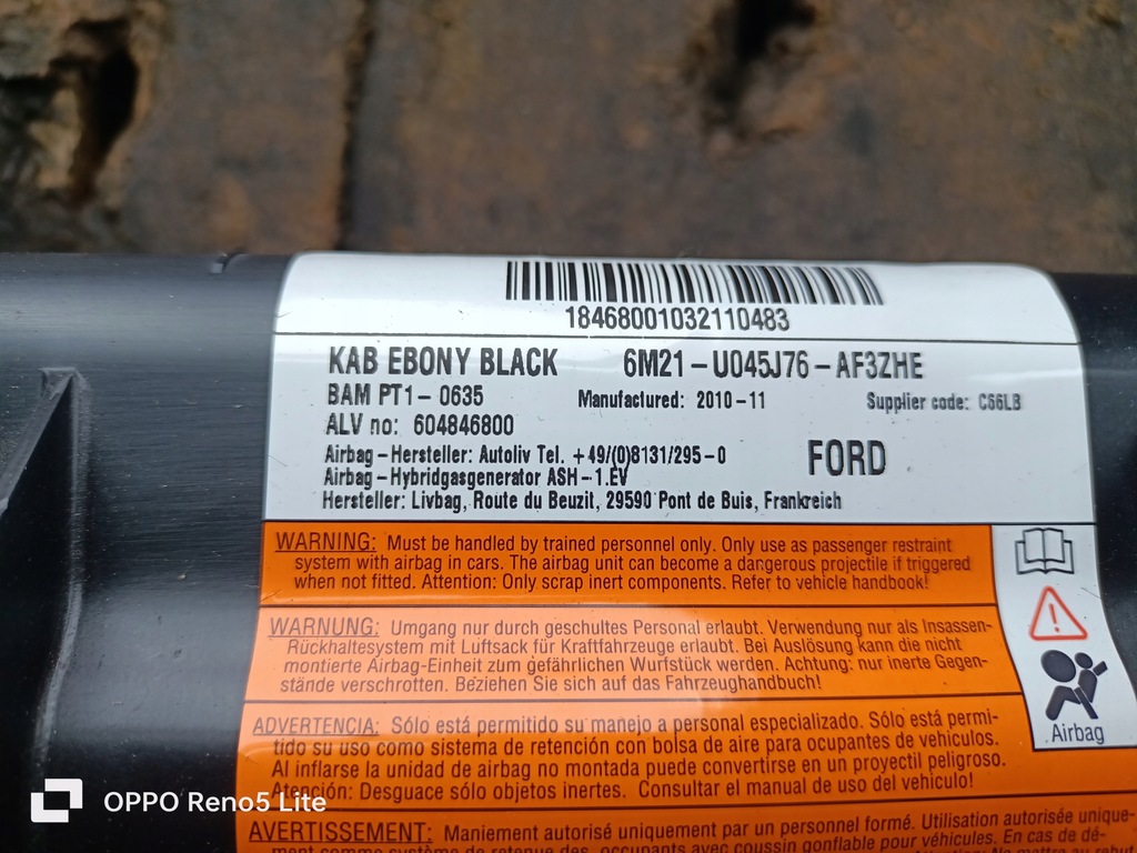 фото №7, S-max galaxy 06-14r подушка колінна колінна подушка безпеки europa оригінал