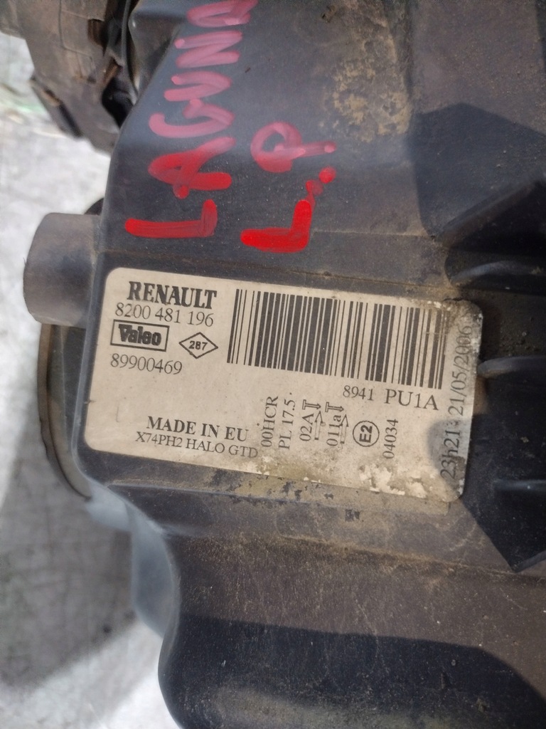 фото №6, Лампа левая перед renault laguna ii lift