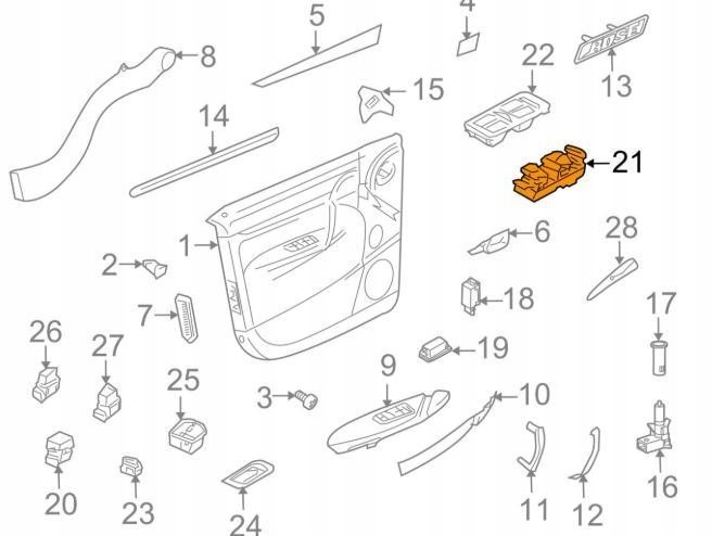 фото №7, Перемикач скло двері лівий передній porsche cayenne