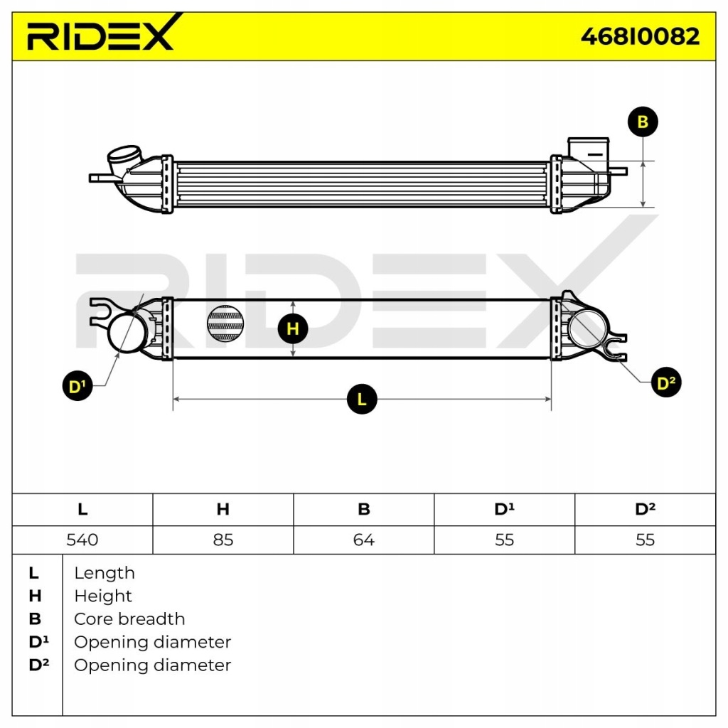Ridex 468i0082 интеркулер к mini хэтчбек r56 хэтчбек r50, r53 Недорого