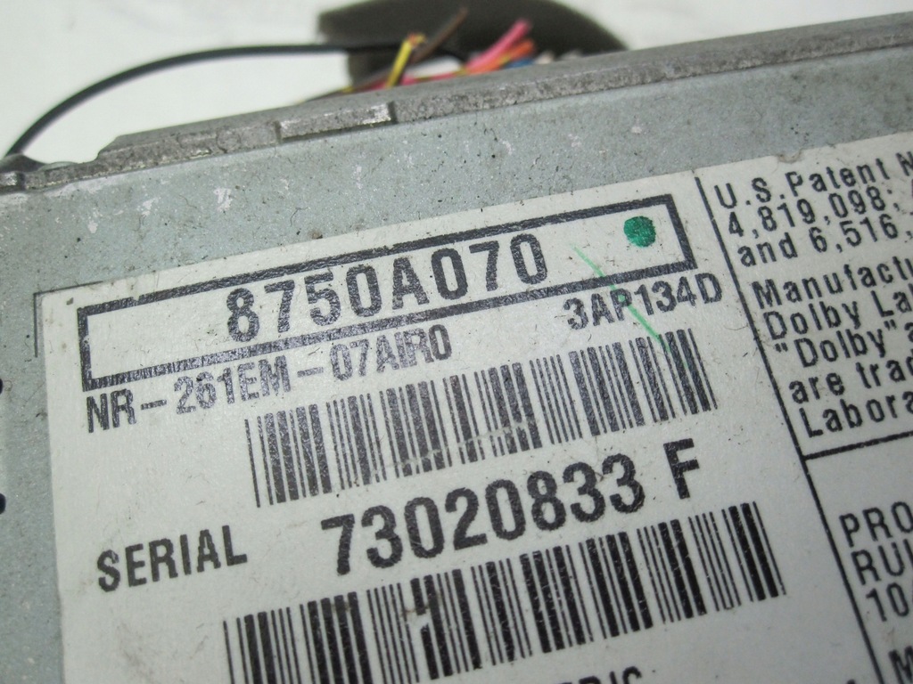 фото №7, Outlander ii 07r панель радіо 8750a070 7302083ff