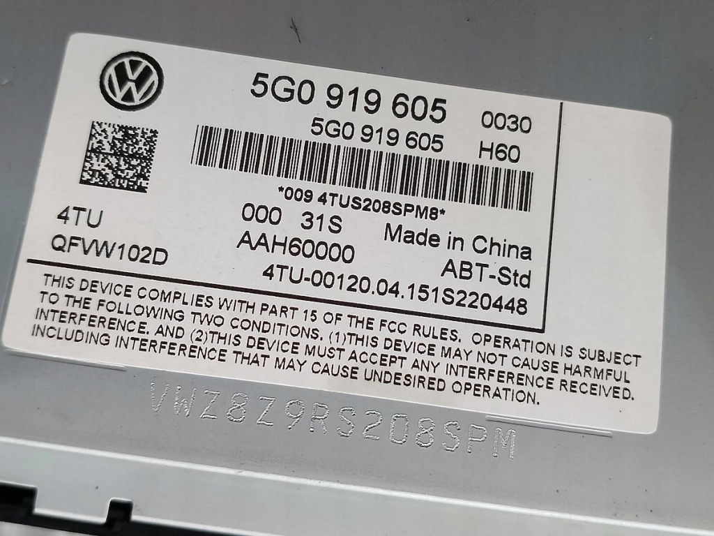 фото №7, Набор mutimedialny vw golf vii 5g0919605 5g0919605 5g0035819a