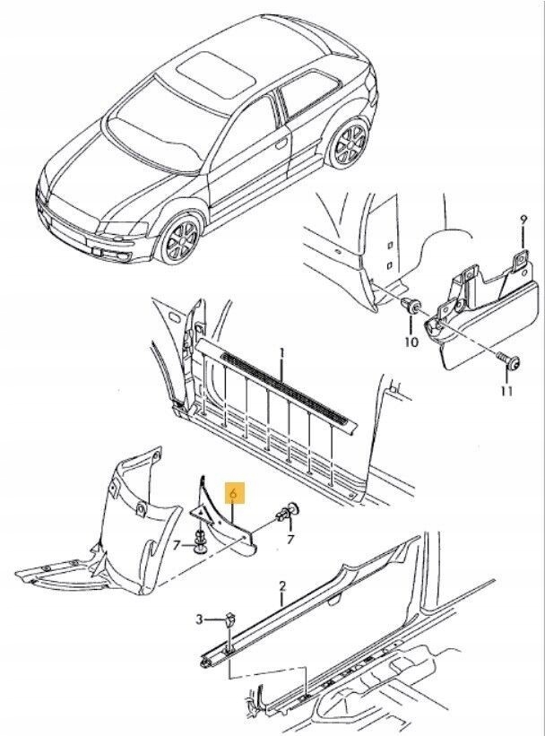 фото №6, Пластина спойлер vag audi a3 cabriolet 8p 2008-2013 оригинальный 8p0853888b