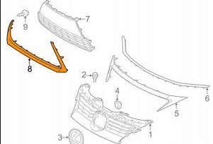фото №8, Lexus ct 200h передній бампер захист радіатора молдинг захисна 53122-76010