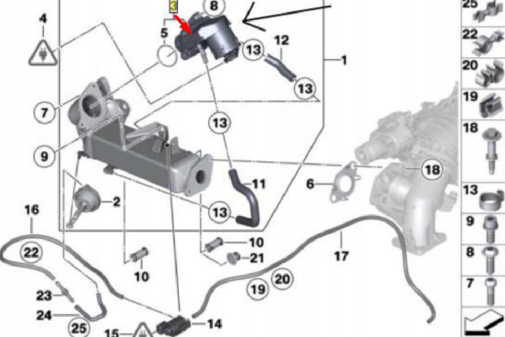 фото №7, Bmw 1 f21 клапан egr 114d 70kw дизель 11717810871 новый оригинальный