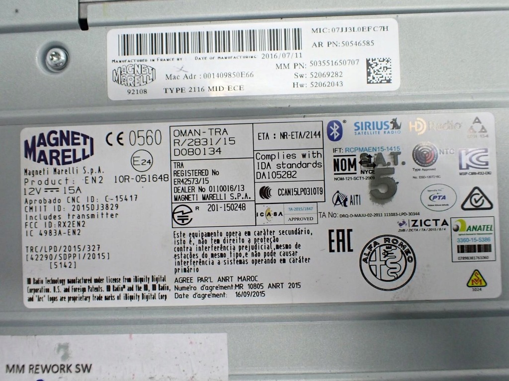 фото №8, Навигация navi радио заводская оригинал 50546585 alfa romeo giulia 16r