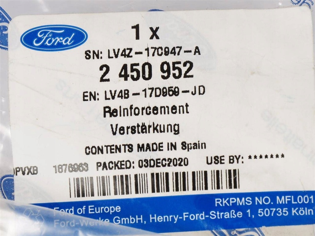 фото №10, Направляющая бампера левый перед kuga escape 2020- 2450952 _ lv4b-17d959-jd