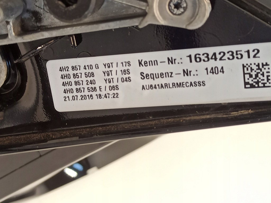 фото №7, Audi a8 d4 зеркало наружное правое ly9t 14 pinów