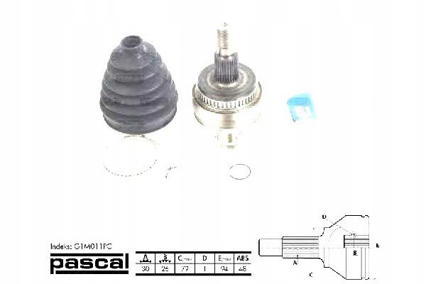 фото №2, Набір шарнір привідного pascal a1633300101 a163