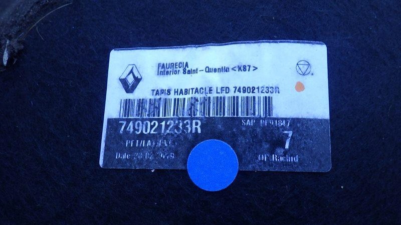 фото №9, Коврик обшивка пол europa renault talisman 749021233r