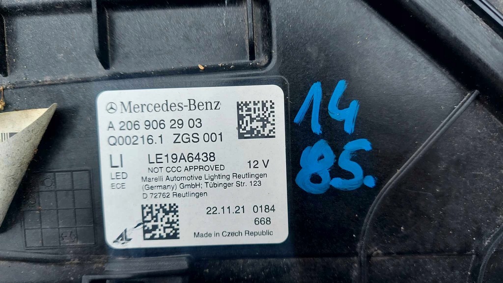 фото №12, Mercedes c klasa w206 лампа ліва перед передня digital light 1485