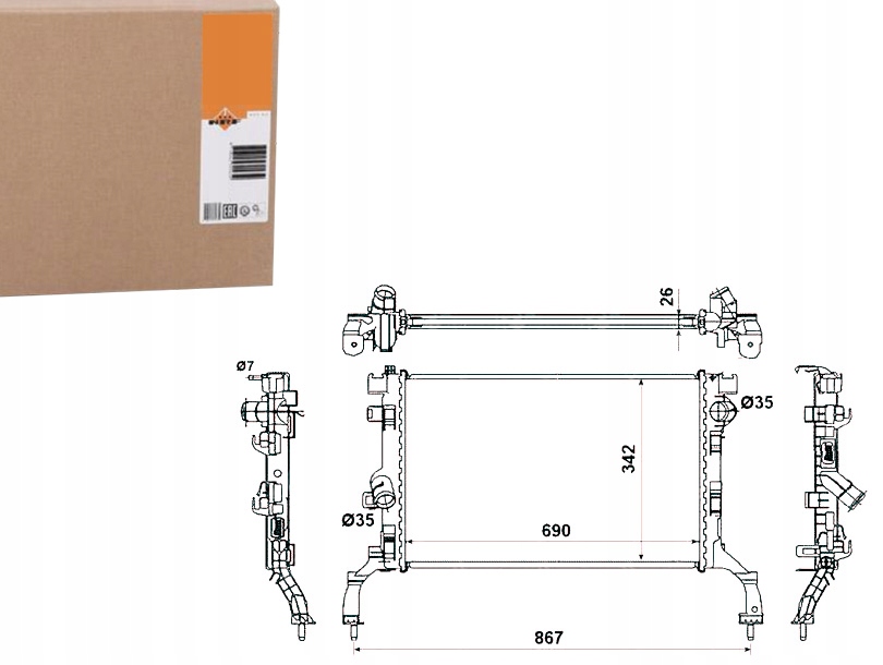 Купить Радиатор renault воды laguna 1,5dci 2,0dci 07- nr