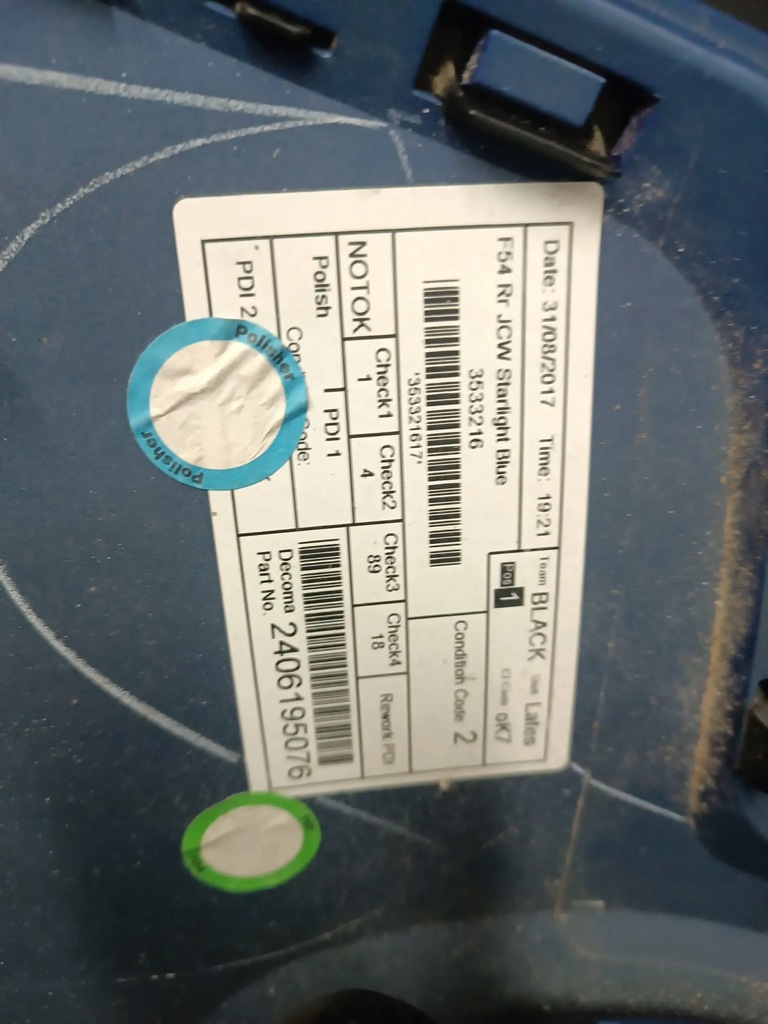 фото №9, Бампер кришка багажника лампи задня mini clubman f54 koloa a63