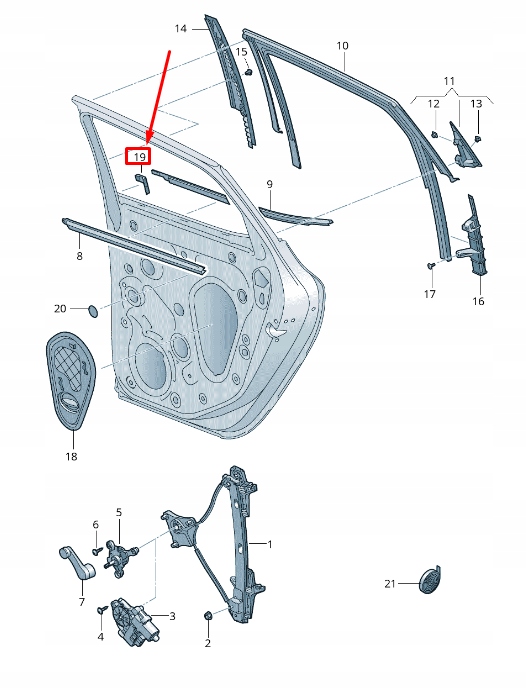 фото №1, Seat arona kj rear правый door уплотнитель 6f0867416a