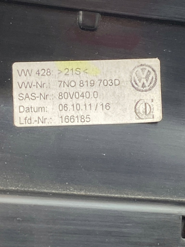 фото №8, Seat alhambra mk2 бічна решітка обдув панелі приладової панелі 7n0819703d