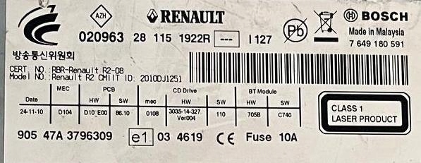 фото №6, Радио заводской renault koleos i 281151922r