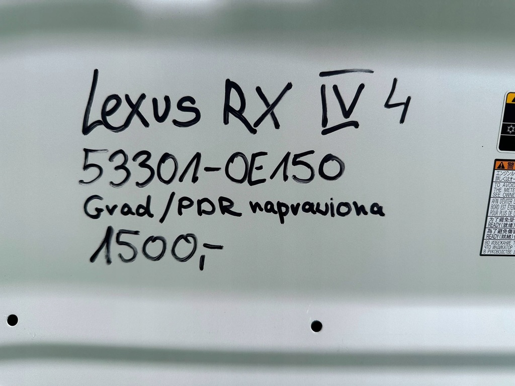 фото №13, Lexus rx iv 4 450h 533301-oe-150 капот кришка двигуна pdr org.