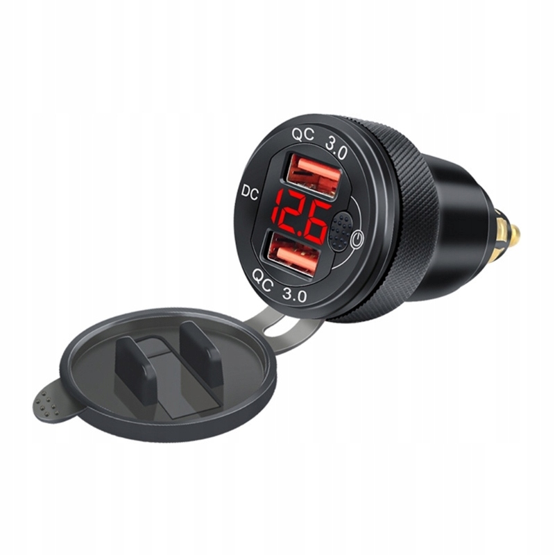 фото №1, Pter зарядний пристрій usb з woltomierzem led do motocykla