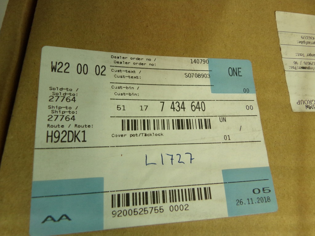 фото №1, Bmw 1 f20+lci nowa защита крышка заливной топлива 7434640