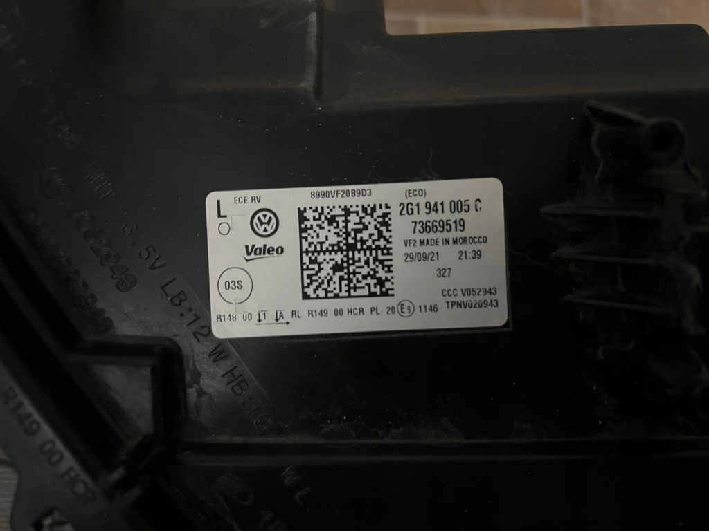 фото №11, Лампа ліва перед передня vw volkswagen polo vi 6 led звичайна оригінальний номер 2g1941005