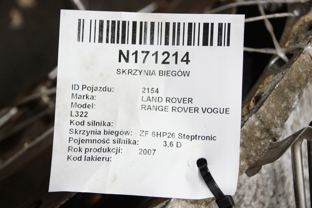 фото №6, Коробка передач передач 6hp-26 3.6td 272 km land rover range rover vogue l322