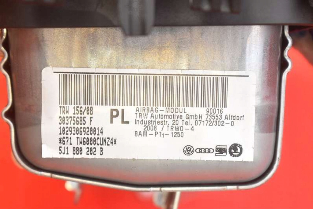 фото №9, Подушка безпеки подушка повітряна пасажира 5j1880202b skoda roomster 06-10