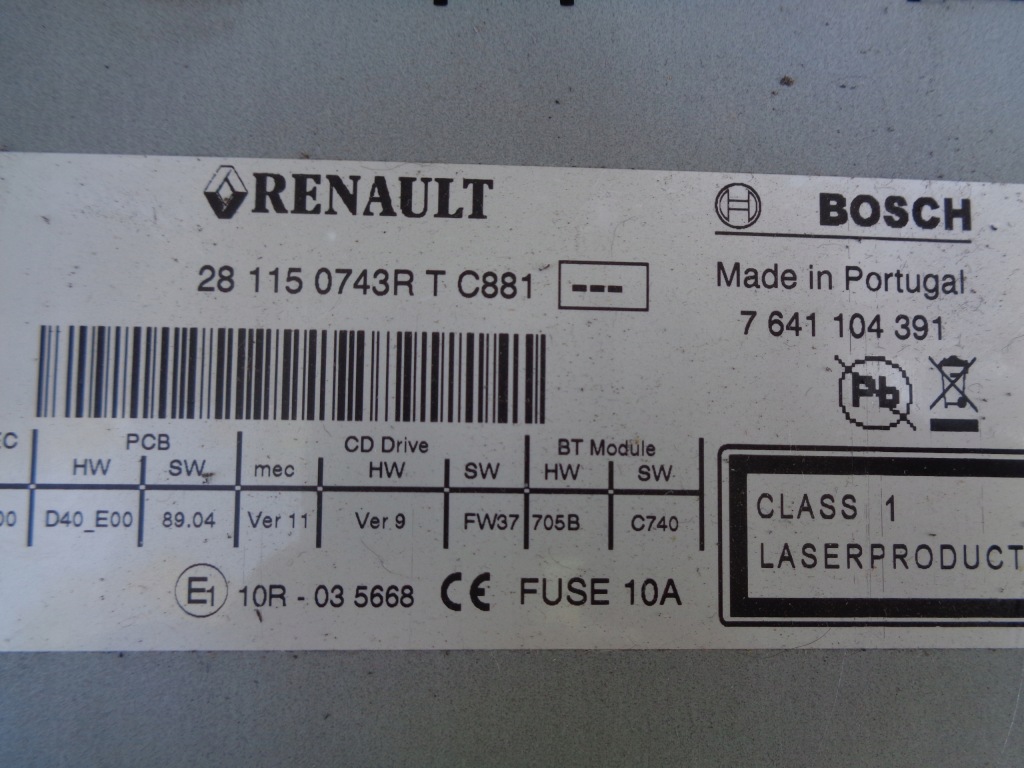 фото №5, Радио renault megane 3 iii scenic 3 281150743r