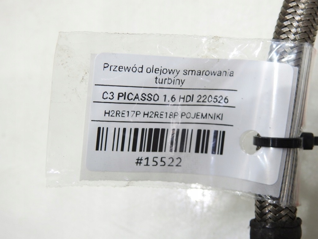 фото №7, Шланг оливи турбіни citroen c3 picasso 1.6 hdi