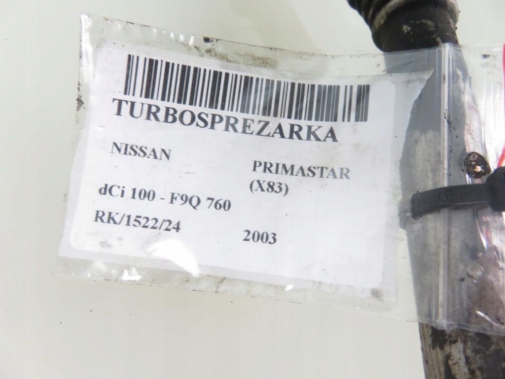 фото №7, Турбонагнетатель nissan primastar 1.9 dci 8200091350 f9q 760