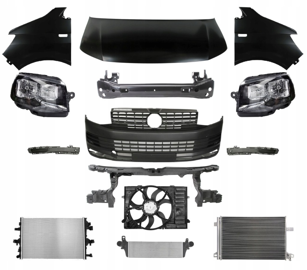фото №1, Vw t6 transporter 15- перед капот бампер pas