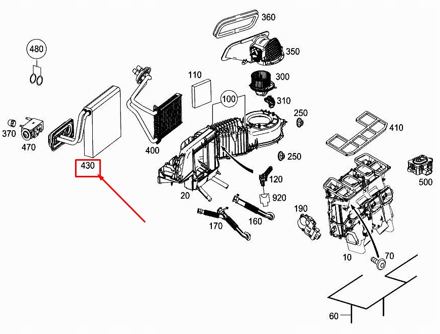 фото №1, Випарник кондиціонера mercedes-benz slk r172 a1728300058