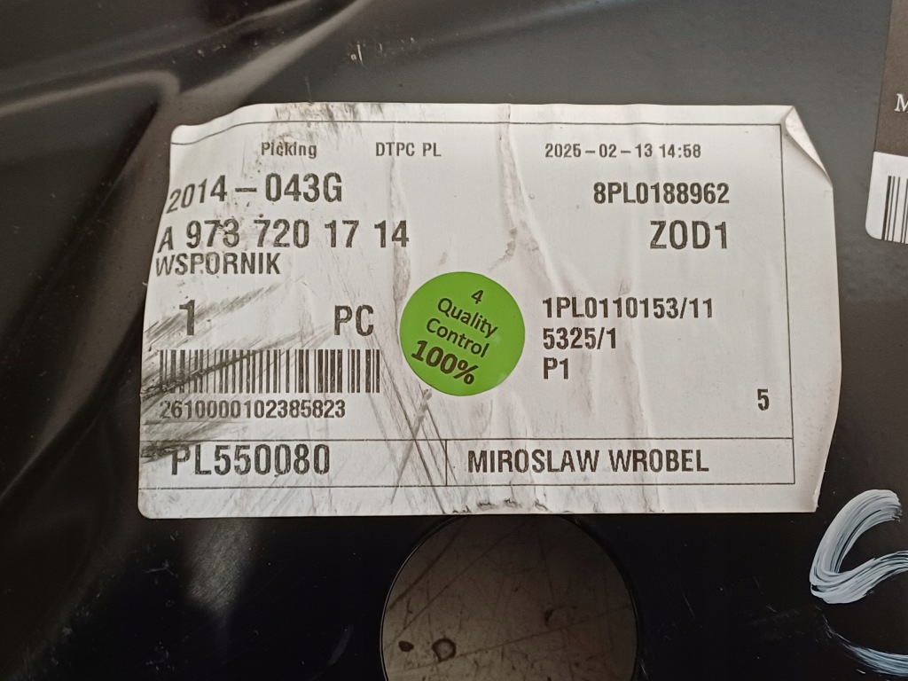 Mercedes atego - кронштейн підйомника скло лівий a9737201714 Зі Шроту