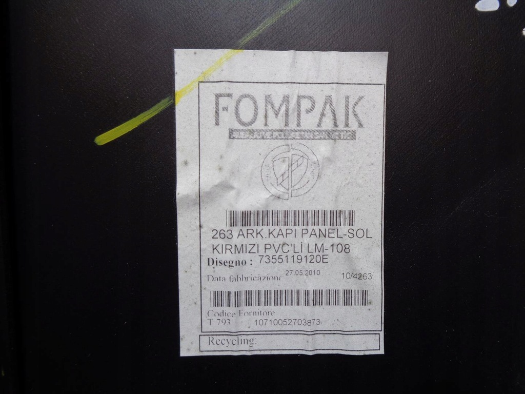 фото №10, Обшивка двері fiat doblo 2 ii 2010-2015r. лівий задній