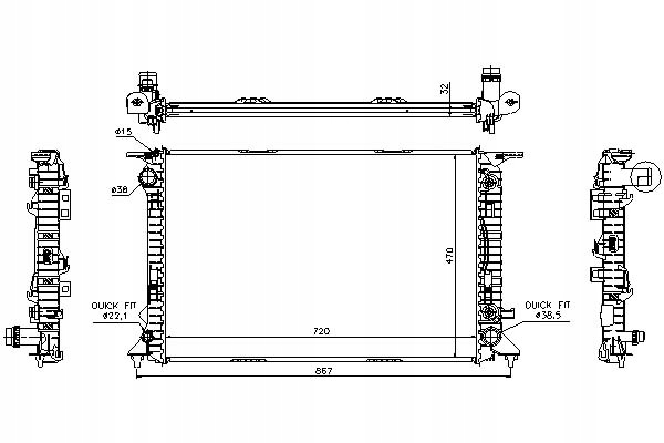 Купить Радиатор двигателя воды nissens +gratisy