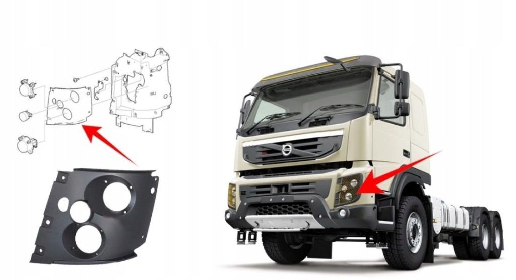 фото №2, Панель фари корпус фара зовнішній. ліва volvo fmx
