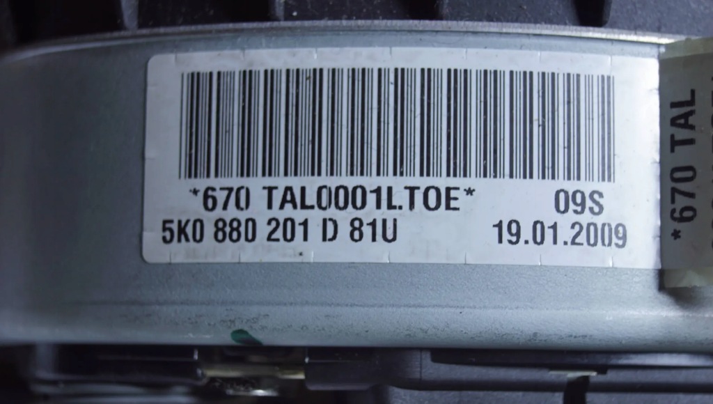 фото №15, Подушка подушка безопасности водителя vw golf vi 5k0880201d