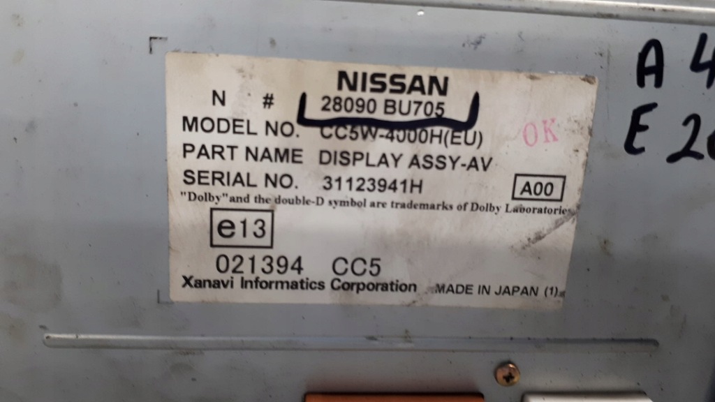 фото №10, 28090bu705 дисплей екран nissan almera tino