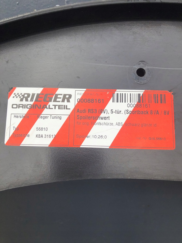 фото №3, Спойлер rieger maxton audi rs3 8v sportback sedan
