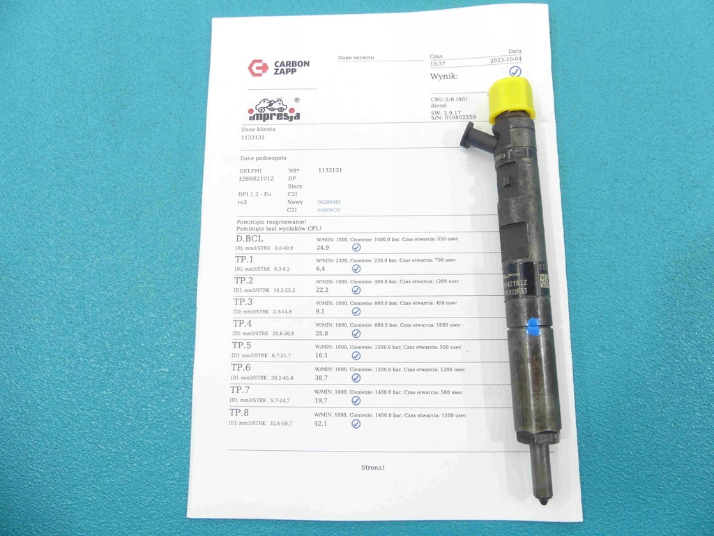 фото №1, Test форсунка renault thalia ejbr02101z 1.5 dci