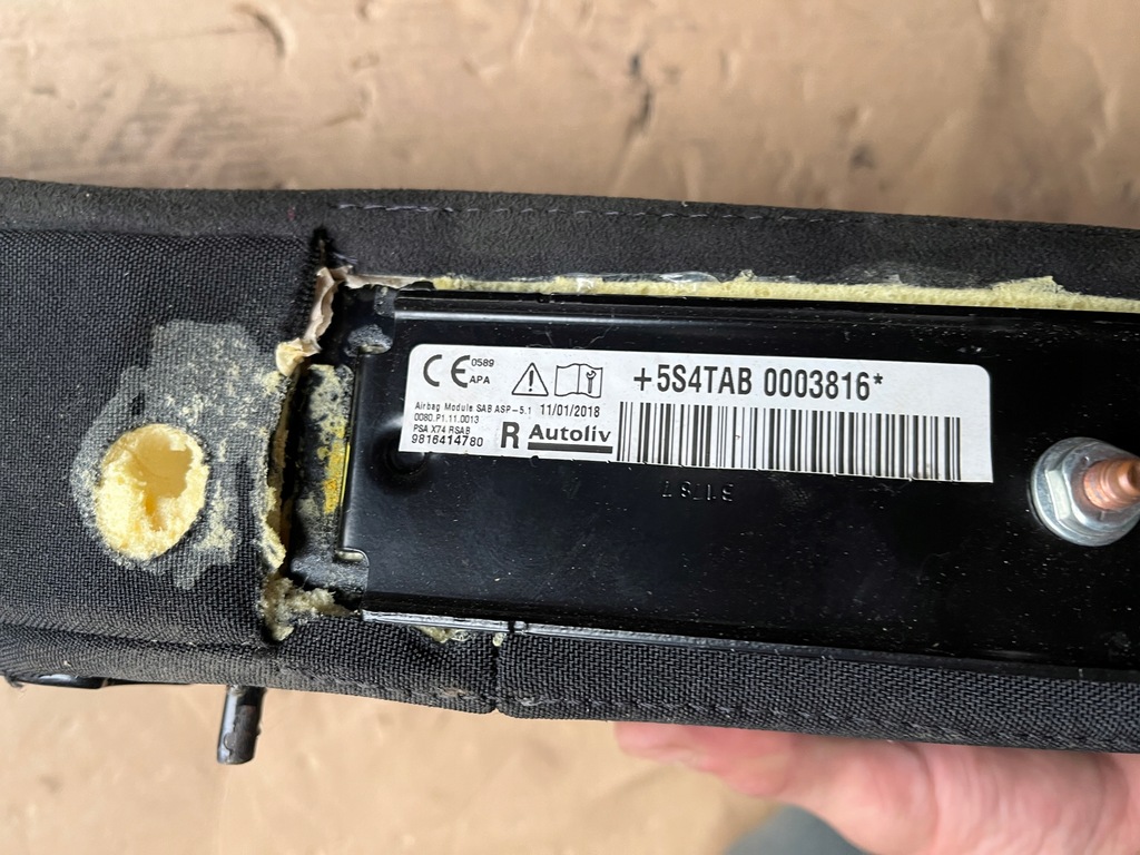 фото №6, Подушка citroen ds7 задняя 98216258zd подушка безопасности