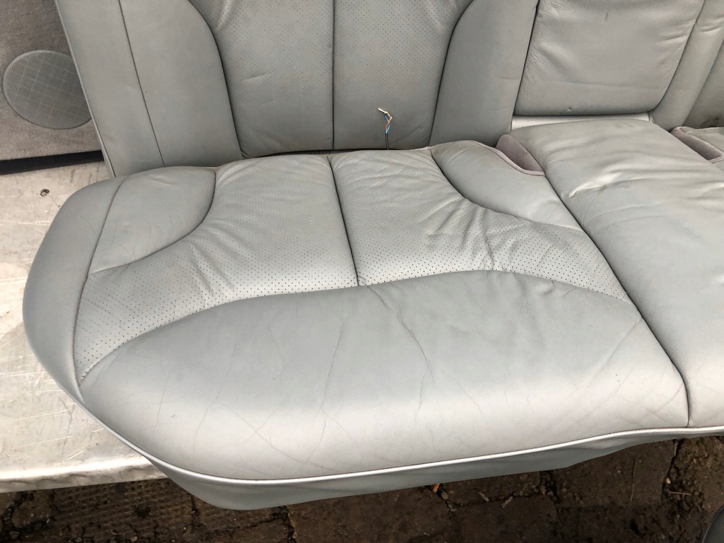 фото №6, Mercedes w140 lift long сиденья заднее сиденье обивка кожа серые