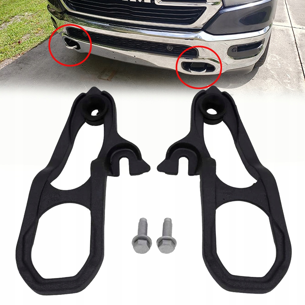 фото №11, Dodge ram 1500 dt 2019-2023r. 19-23r hak гачки бампера чорні перед комплект