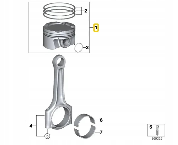 Поршень вала коленчатого bmw 2 active tourer f45 11258678934 8678934 Доставка
