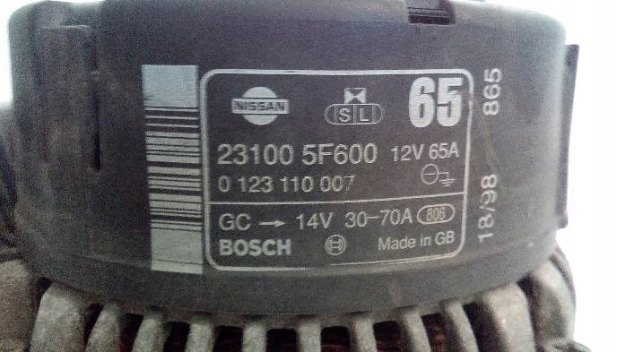 фото №6, Генератор nissan micra k11 1,6 b 231005f600