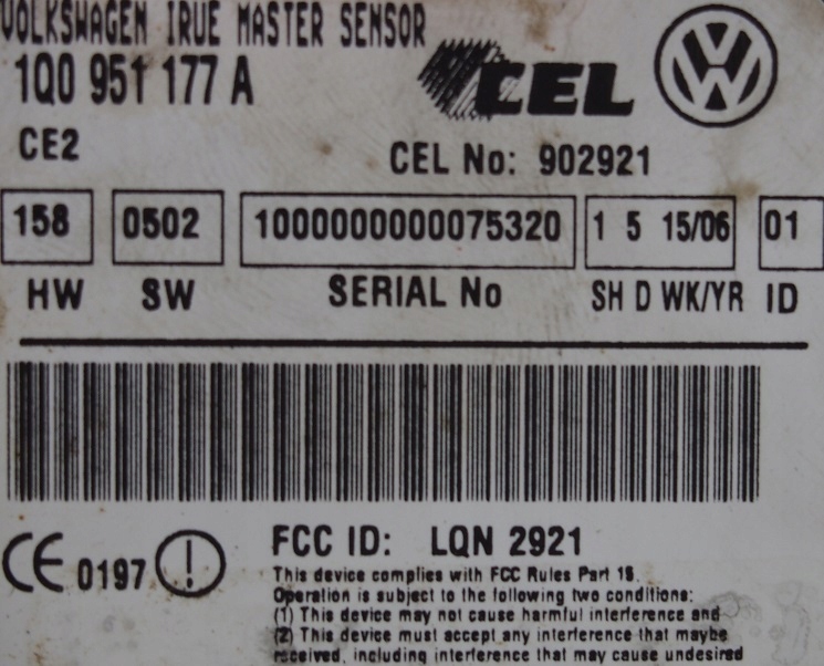 фото №3, Модуль / блок управления радара vw eos 1q0951177a