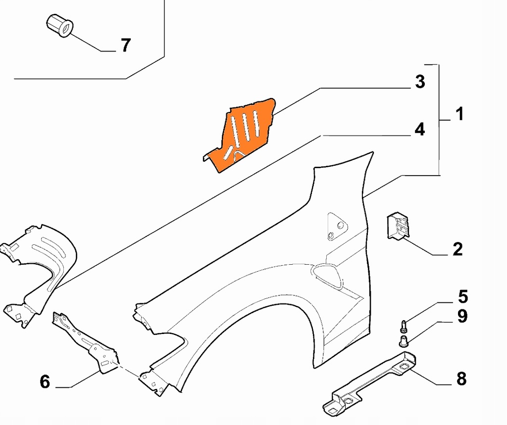 фото №1, Кронштейн крила перед правий alfa romeo stelvio