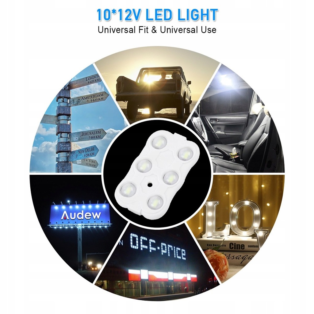 фото №1, Лампа audew 10 модулів x6 led do салону автомобіля